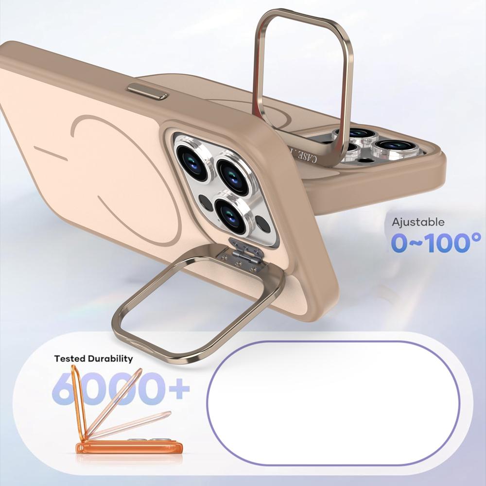 KEYSION Matte Skin Feel Lens Stand Phone Case for Magsafe for iPhone 11 12 Pro Max Magnetic Wireless Charging Shockproof Cover