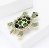 Elegancka Broszka Żółw z Cyrkoniami - Retro Uroczy Kształt Zwierzęcia, Unisex Akcesorium Biżuteryjne, Idealny Prezent Świąteczny