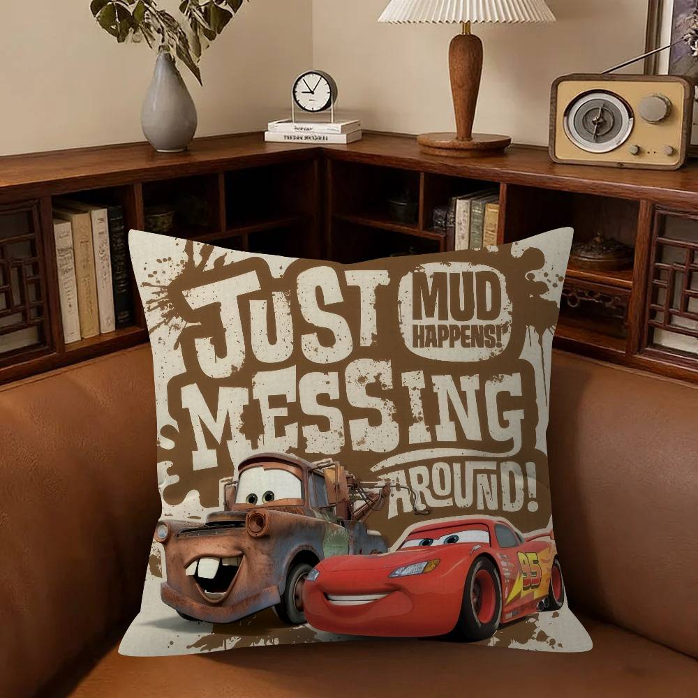 Pillow Cushion Cover Pillowcase Living Room Sofa Home Decor Customized Cartoon Car Lightning mOVIE McQueen