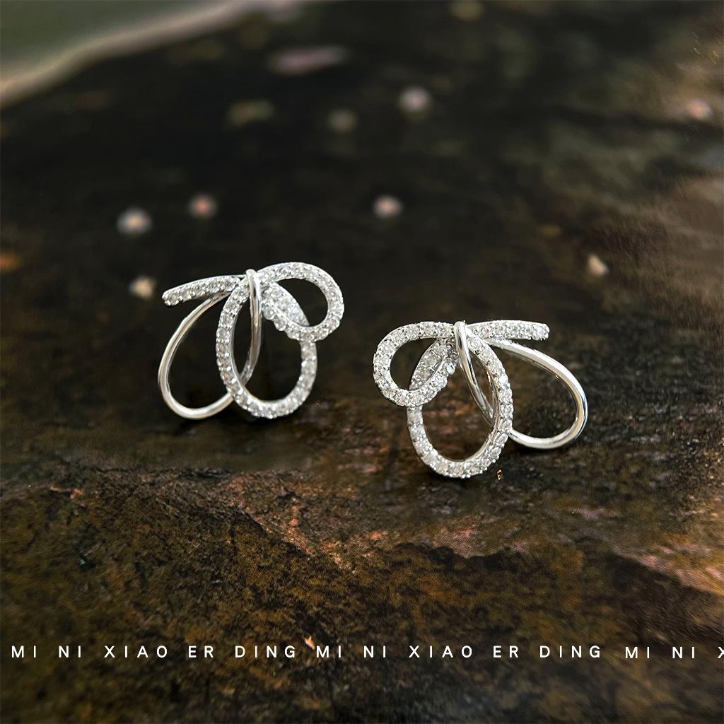 Female Sweet Bow Hollow Earrings 6087