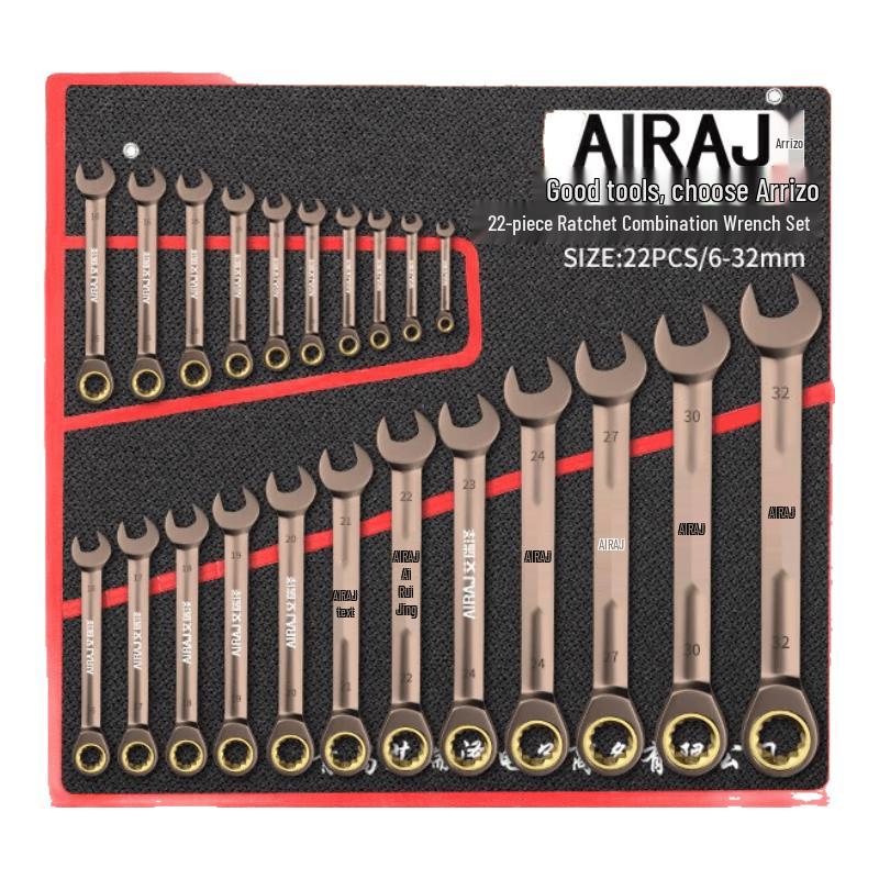 AERIZ 22-Piece Dual-Purpose Ratchet Wrench Set