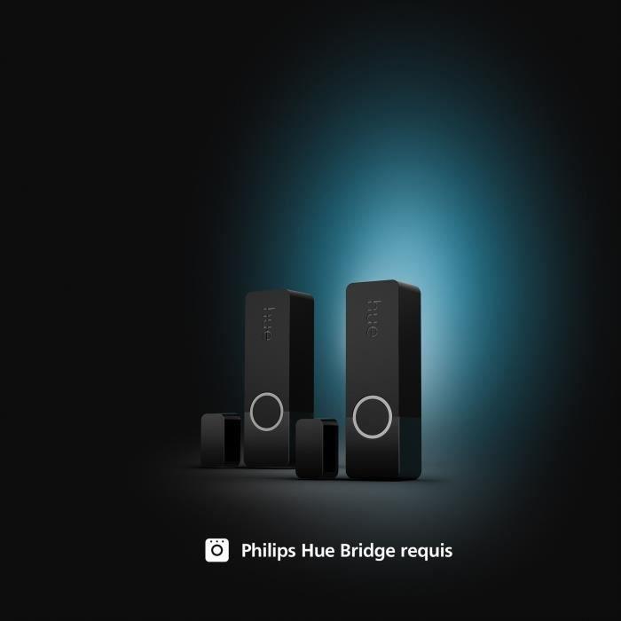 Capteurs de contact - Philips Hue - Secure - x 2 - Porte ou fenetre - Installation facile - Contrôle depuis l'application - Noir