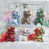 1 Piece Cute Glitter Colorful Pony Backpack Ornament Doll Stuffed Animal Horse Key Ring Plush Hanging Decor Pendant Kids Toy