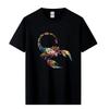Herren T-Shirt 100% Baumwolle Lässig Skorpion Print Locker Rundhals Cooles T-Shirt für Männer Kurzarm