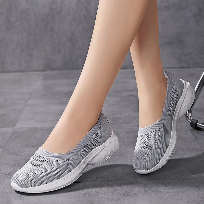 Women’s Sandals Slip on Sneakers Casual Summer Black Socks Shoes Blue Lightweight Beach Shoes Large Size