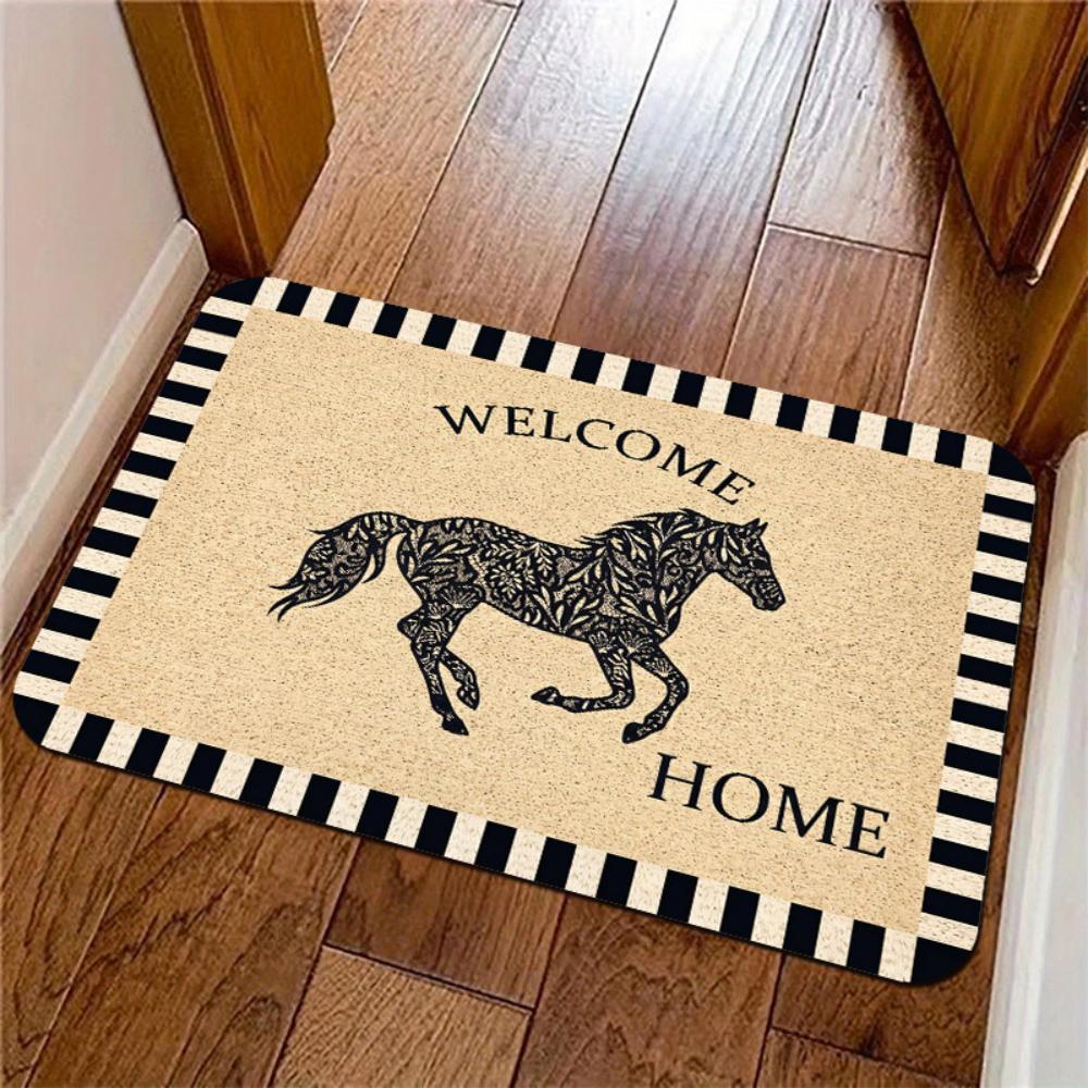 Farm Animal Cow Pig Horse Highland Cattle Print Doormat Entryway Front Hall Indoor Hallway Home Decor Welcome Letter Farm Mat