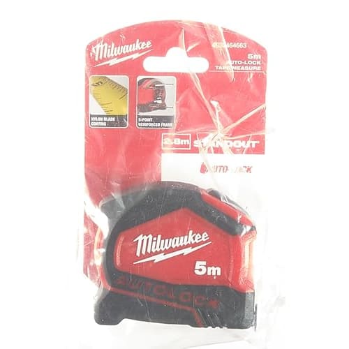 Milwaukee Autolock Tape Measure, 5m (25mm Wide) (Metric Only)