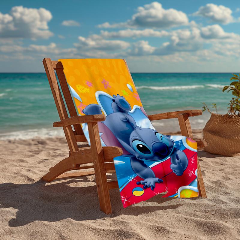 Ultra-Soft Beach Towel with Stitch Theme,Ideal for Pool - Camping, Diving - Perfect Travel Essential, Vibrant Beach Towel.