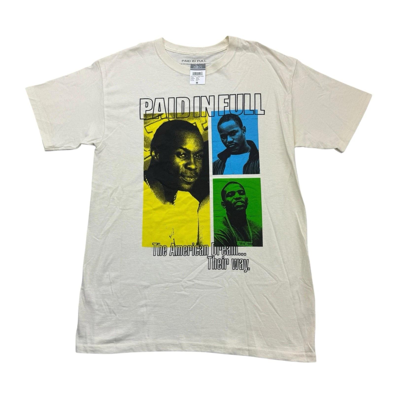 

Paid In Full Shirt Mens Medium M Yellow The American Dream Their Way rue21 NWT S