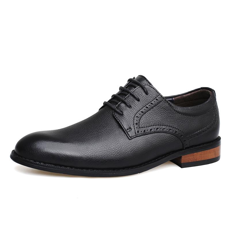 Men s Large Leather Brogues Derby Shoes - Formal/Casual Low-Top Cowhide Spring/Summer Style 39