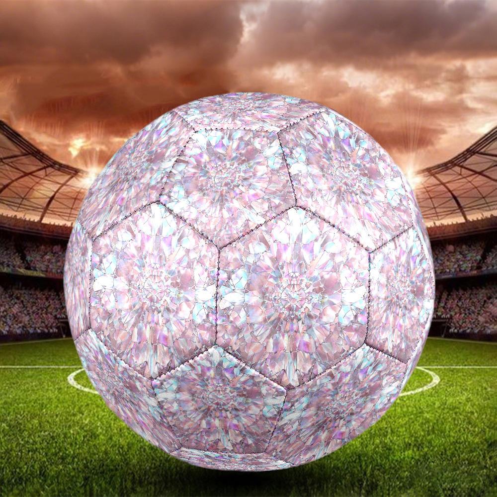 Iridescent Crystal Kaleidoscope Size 5 Soccer Ball Machinestitched Indooroutdoor Universal Football Soccer Accessory Perfect Gift For Valentine'S