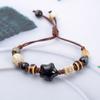 Vintage Star Ceramic Braided Rope Bracelets For Women Girls Sweet Bohemian Style Adjustable Bangles Jewelry Accessories Gifts