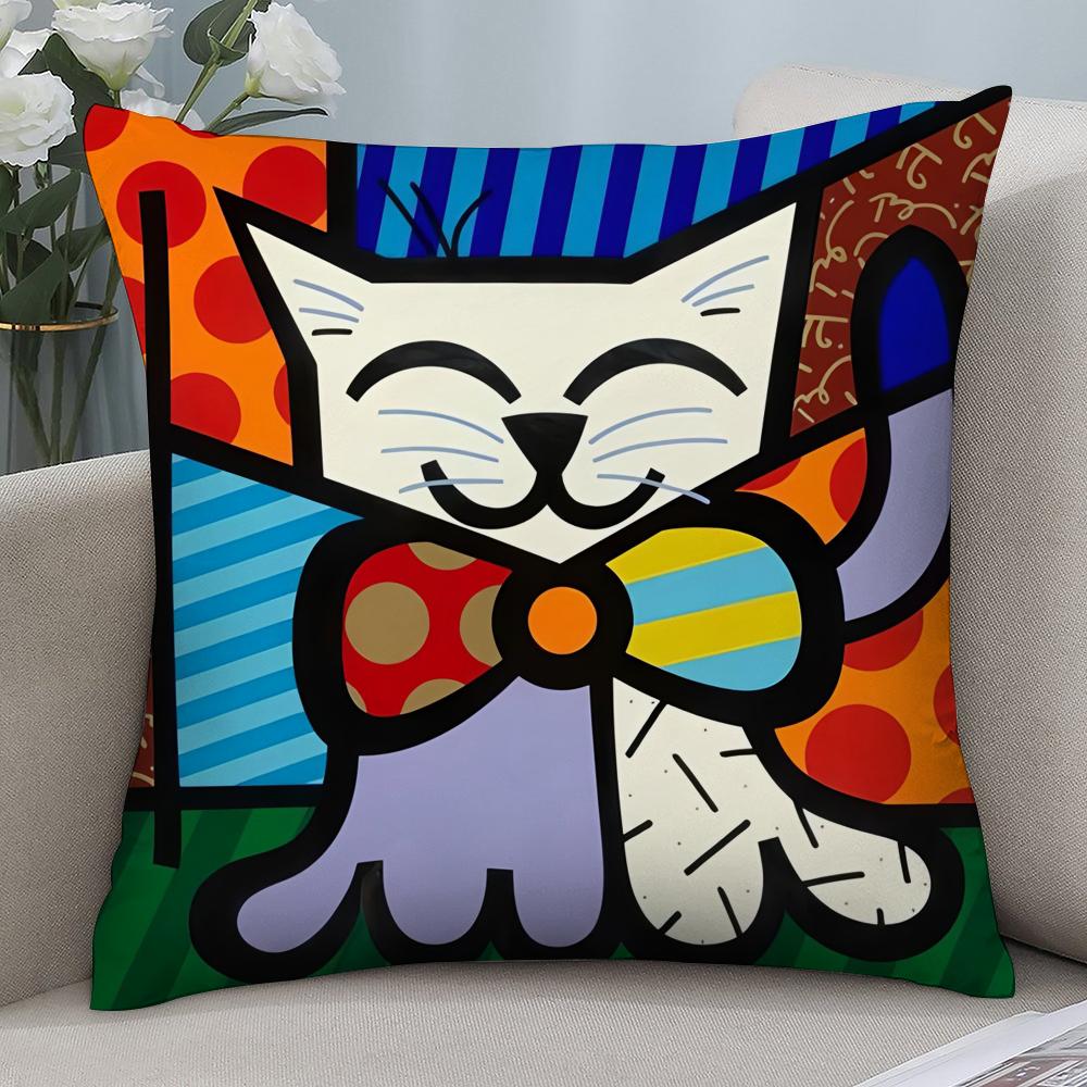 B-BrittoS Art Design Pillow Case 3D Print Polyester Fiber 40*40 Cm Home Sofa Throw Pillow Cover Decoration Festival Gift