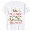 Fashion Birthday Princess Girls Party T-shirt Family Gathering Matching Sibling Tees Kids Adult Clothing Crown Graphic Y2k Tops