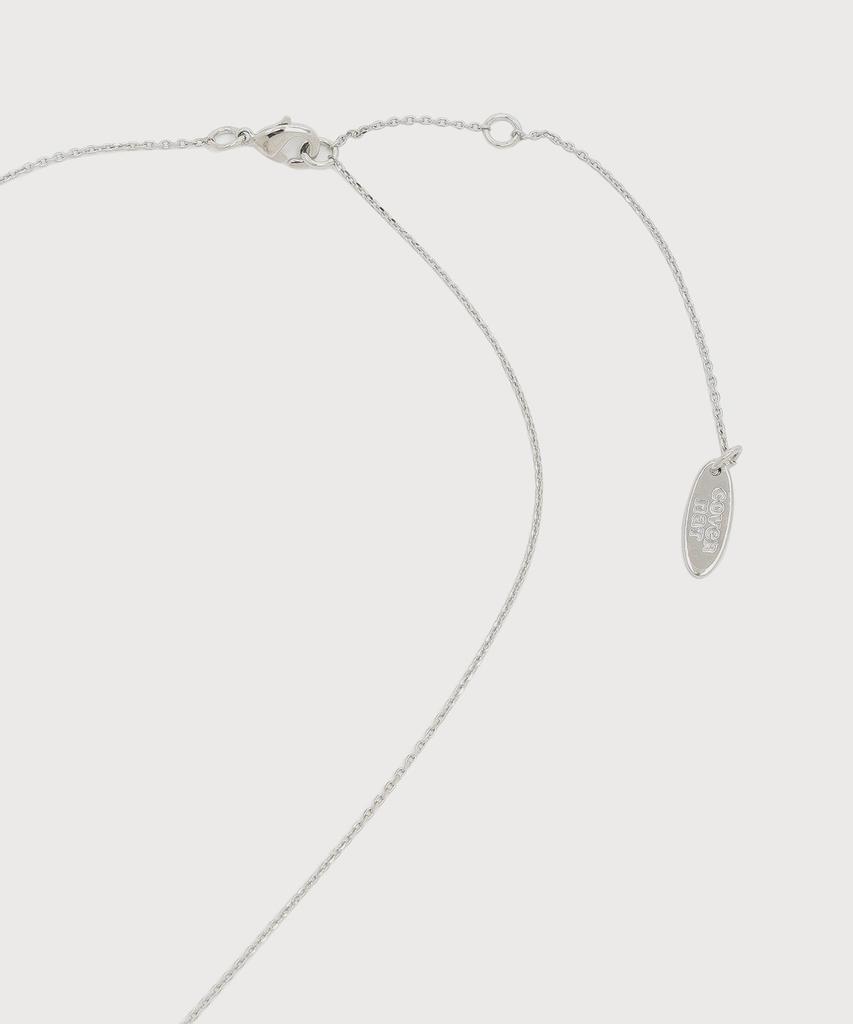 Covernat Woman Clover Heart Flat Necklace Silver