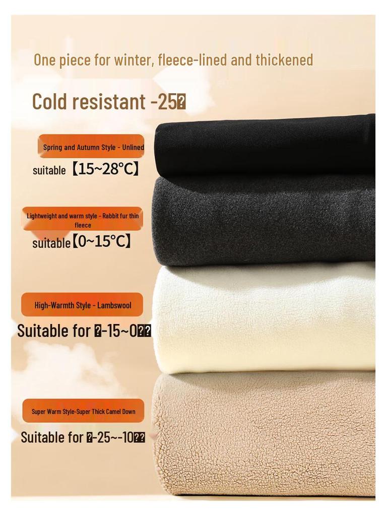 Langsha Women's High-Waist Lamb Fleece Warm Leggings