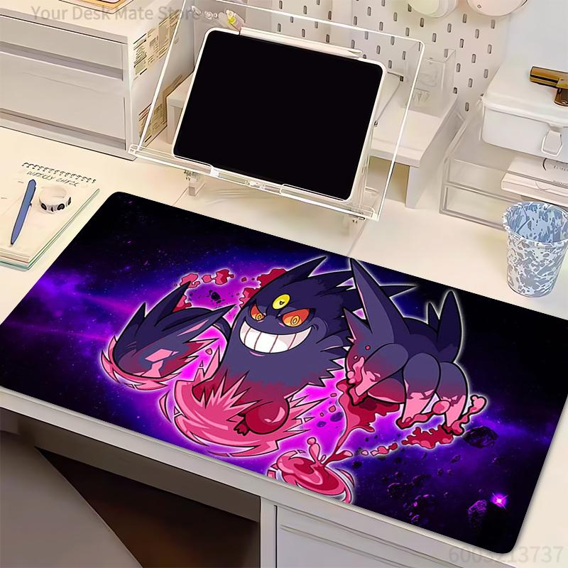 Mouse Pad Lock Edge Thickened PPokemon Gengar Large Xxl Gamer Keyboard Pad Extended Desk Mat Table Carpet Mousepad For Computer