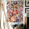Anime One Piece Wall Tapestry Aesthetic Wall Hanging Printed Fabric Blanket Decorative Tapestries For Bedroom Living Room Home Decor