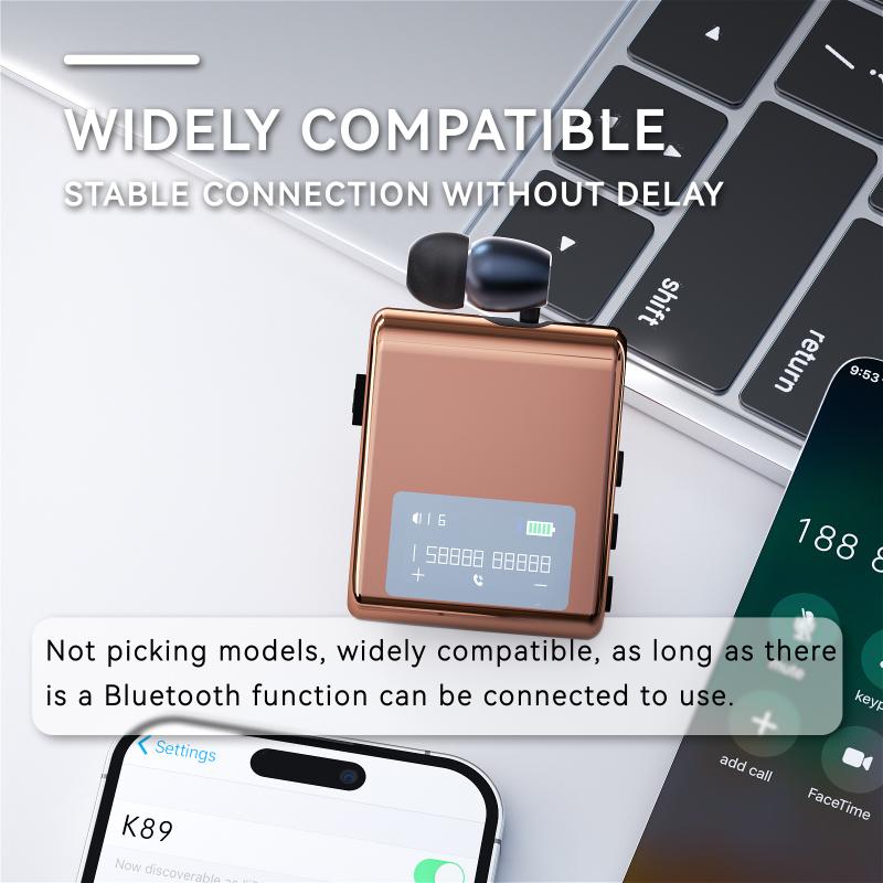 K89/K75 Lavalier Business Bluetooth 5.4 Căști Wireless Vorbire/Muzică 20H Afișaj Digital LCD Căști HIFI Cu Microfon Anulare Zgomot