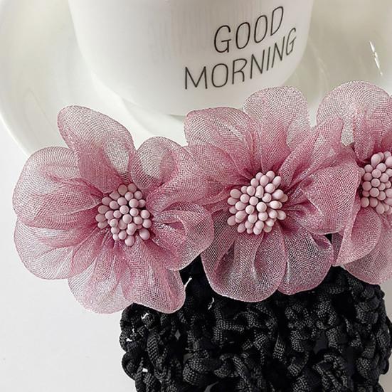 Hair Bun Net Elegant Lace Flower Hairpin Bun Cover Professional Hairstyle Hollow Out Lady Ballet Career Crochet Hairband Hair Accessories