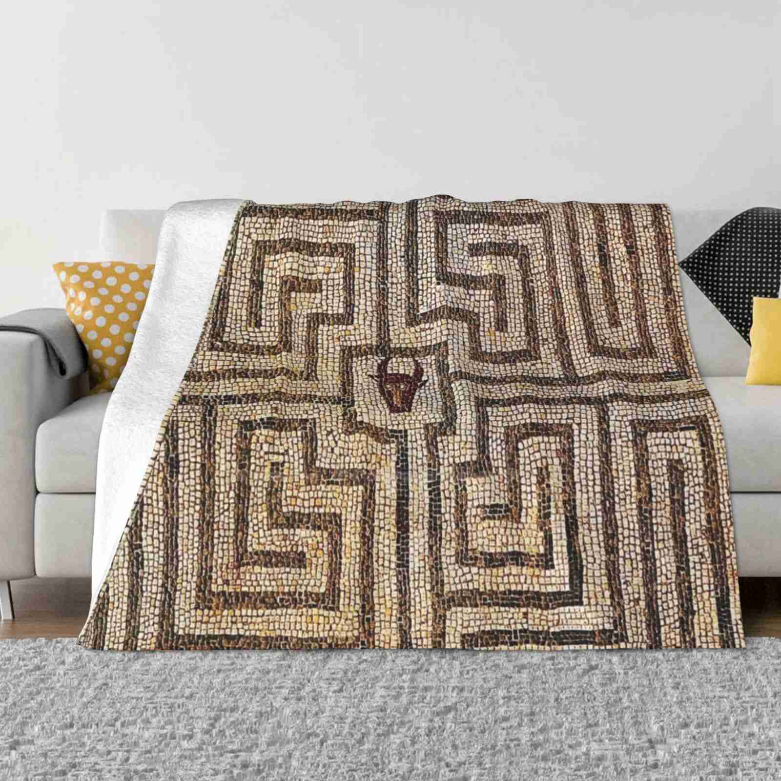 Лабиринт Мозаика Новое Поступление Мода Отдых Теплое Фланелевое Одеяло Древний Рим Римская Империя Португалия Конимбрига Греческий Дос 30x40in