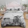 Highland Cow Duvet Cover Bull Cattle Bedding Set Western Cowboy Comforter Cover Full Queen For Boys Teen Farmhouse Quilt Cover