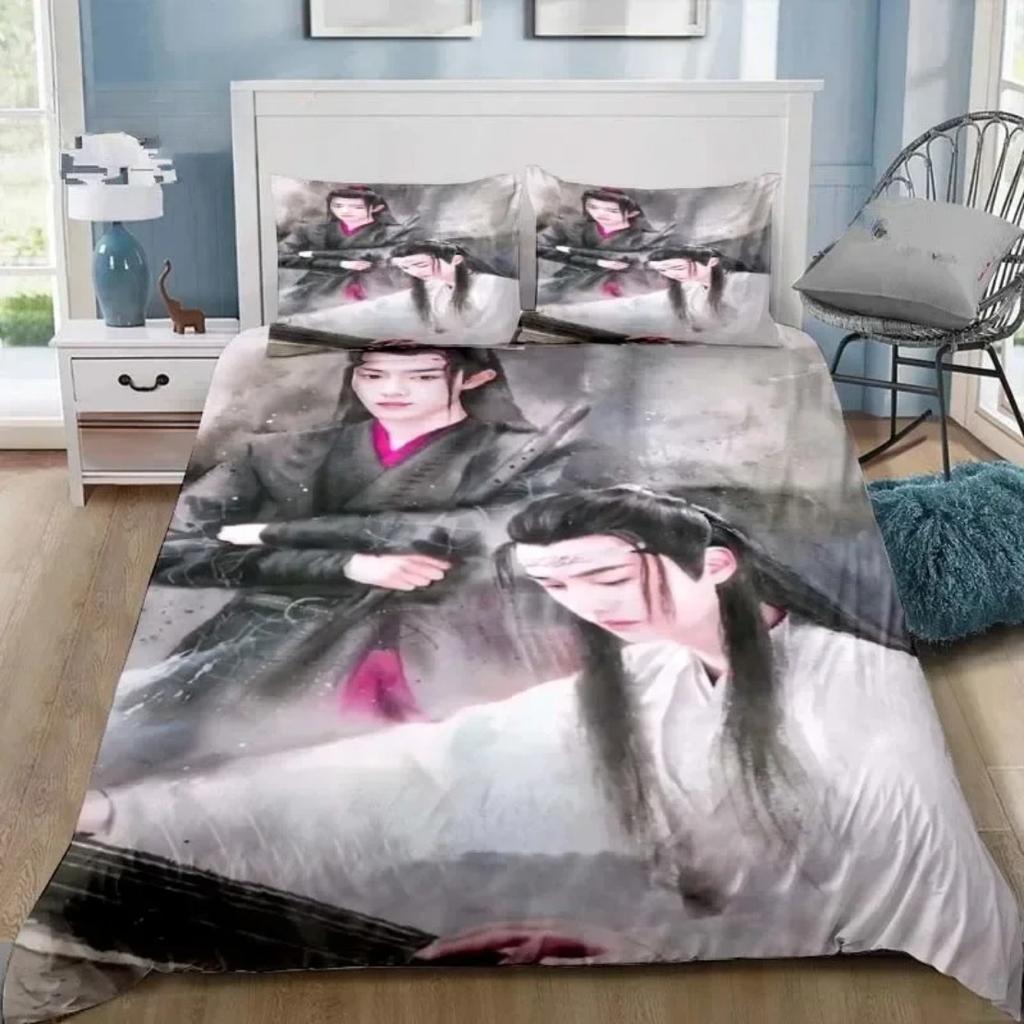 Xiao Zhan Wang Yi Bo Bedding Set The Untamed Drama Bedding Set For Boy Girl Set Home Decoration Single Twin Full Queen King Size