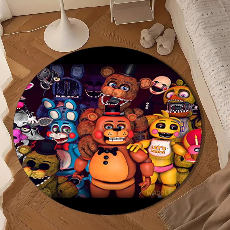 Fnaf Character Collage Round Rug for Livingroom,Bedroom, Palyroom, Chair Rug, Area rug, Circle Carpet, Large Size Fan Christmas gift