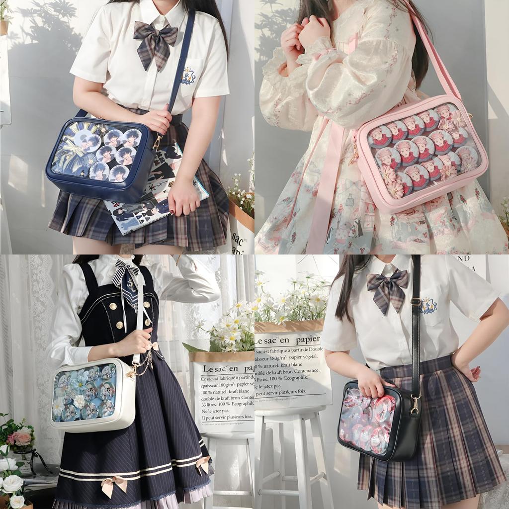 [PandaSays] Ita Bag, Oshikatsu Bag, Shoulder Bag, Show Bag, Clear Pouch, Crossbody Bag, Small 2-Way, Transparent Vinyl, Otaku, Oshikatsu, Plush Pouch