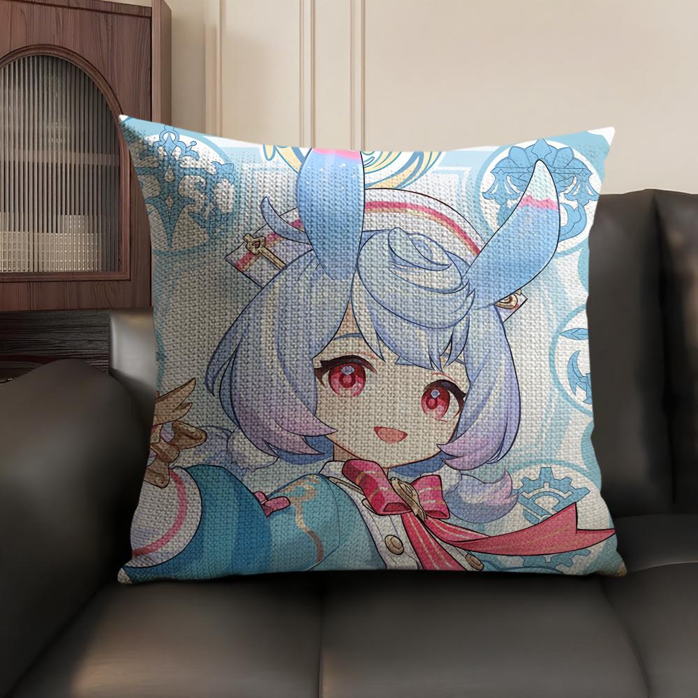 Sigewinne Genshin Impact Cushion Cover Natural Linen Organic Fabric DoubleSided Printing Sofa Home Decor Gift Pillow Case
