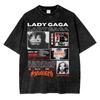 Vintage Washed Lady Gaga The Mayhem Ball Tour 2025 T Shirt Fashion Women Aesthetic High Quality Acid Wash 100% Cotton Tees