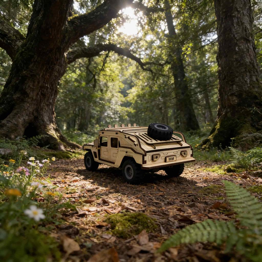 3D Wooden Puzzle Off-Road Vehicle Scale Model DIY Model Package Handcrafted Present Home Decor Assembly Toy Great for Daily Use