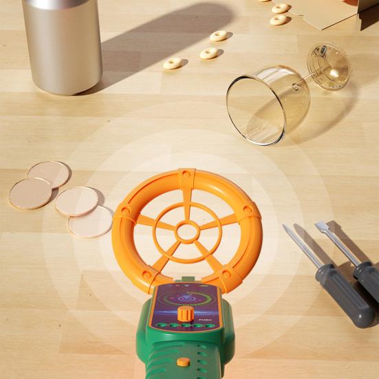 Kids Metal Detector with Light Sound Retractable Handle Handheld Metal Finder Tool Toddlers Outdoor Activity Beach STEM Toy Boys Girls Gift