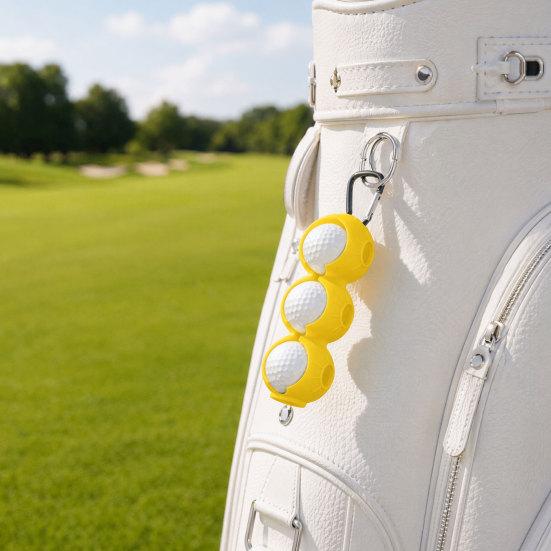 Porta Palline da Golf in Silicone con Moschettone, Contiene 3 Palline, Copertura Portapalline da Golf per Borsa da Golf, Custodia Protettiva Organizzatore Palline da Golf, Accessori da Golf