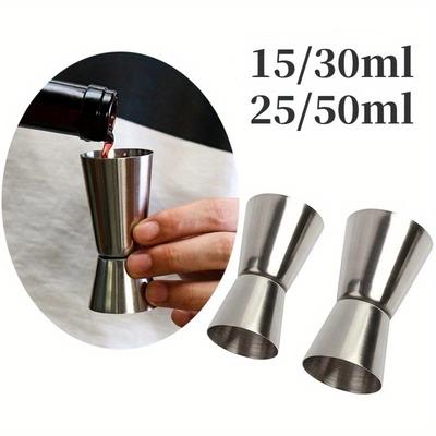 S&L Cocktail-Shaker aus Edelstahl, 15/30 ml und 25/50 ml Messbecher, Dual Shot Drink Spirit Measure Jigger, Küchenhelfer