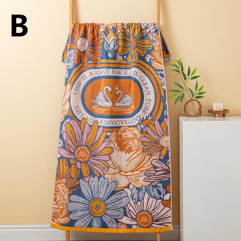 Large Gauze Towel, Thick And High-Quality Fabric (80*160Cm), 4-Layer Woven Towel, Good Water Absorption Excellent Breathability