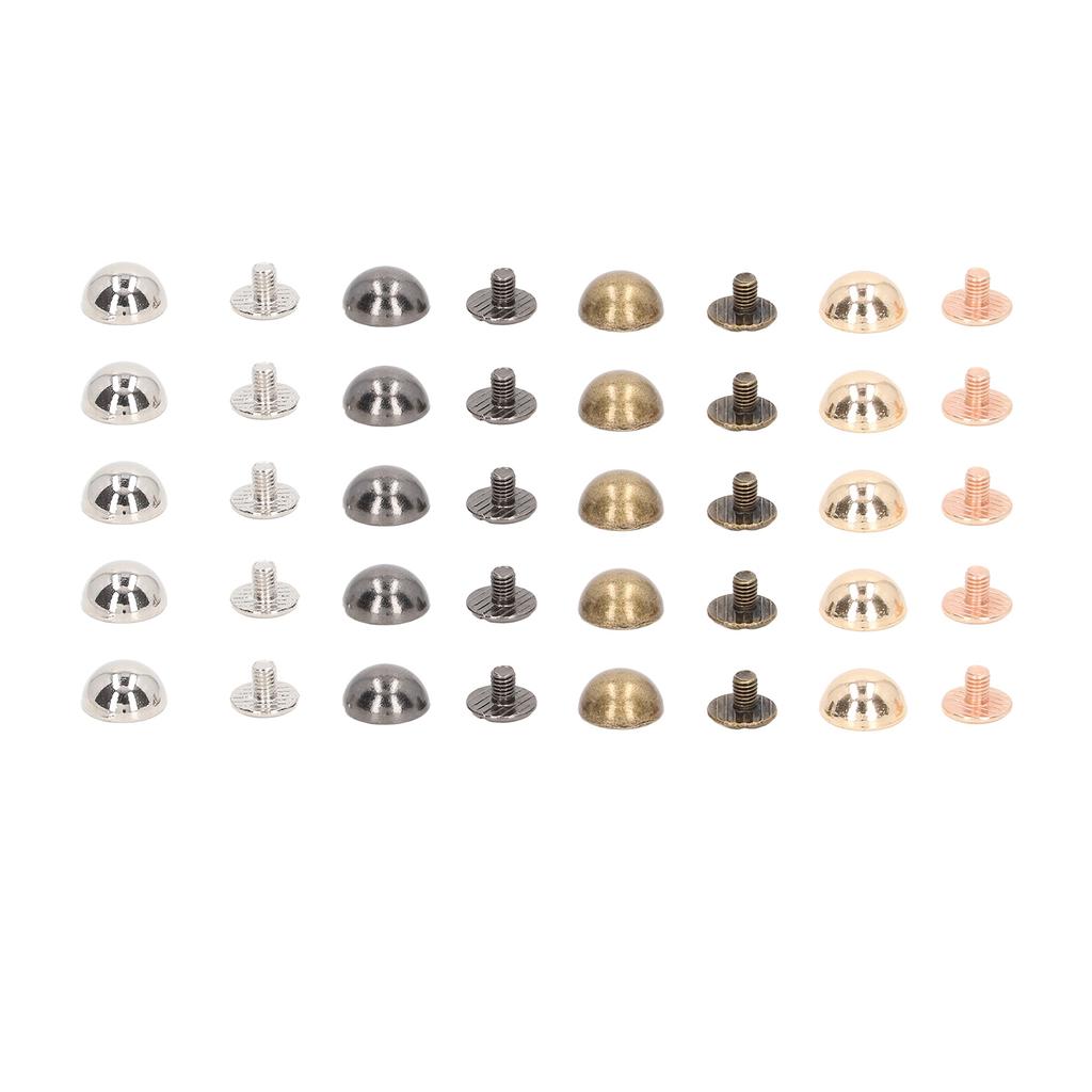 20 Sätze Schraubnieten mit Kuppelnieten Rostfrei 4 Farben Rundkopfnieten zum Verzieren von Kleidung Schuhen Taschen Tierhalsbändern