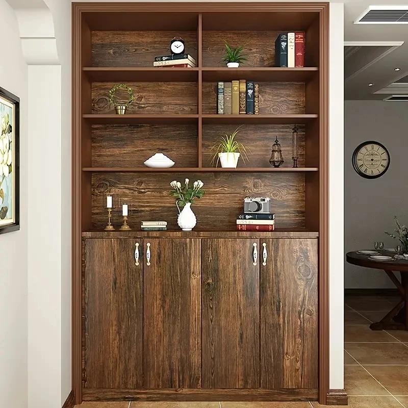 Vintage Wood Grain Self-Adhesive Removable Waterproof Wallpaper Peel And Stick Wallpaper Room Backdrop Furniture Wall Sticker