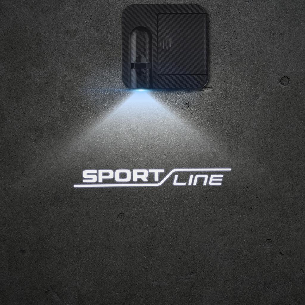 ZDVK6 1/2PCS S Sport Line Car Door Welcome Lights Projector Logo Wireless Sensing For Skoda Octavia Rapid Superb Citigo Roomster
