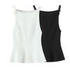 2025 Spring Women's Slim Fit Vest Top with Bow Accent Hem
