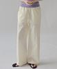 Keullaepeu Soft Embroidered Elastic Waist Pants _Butter