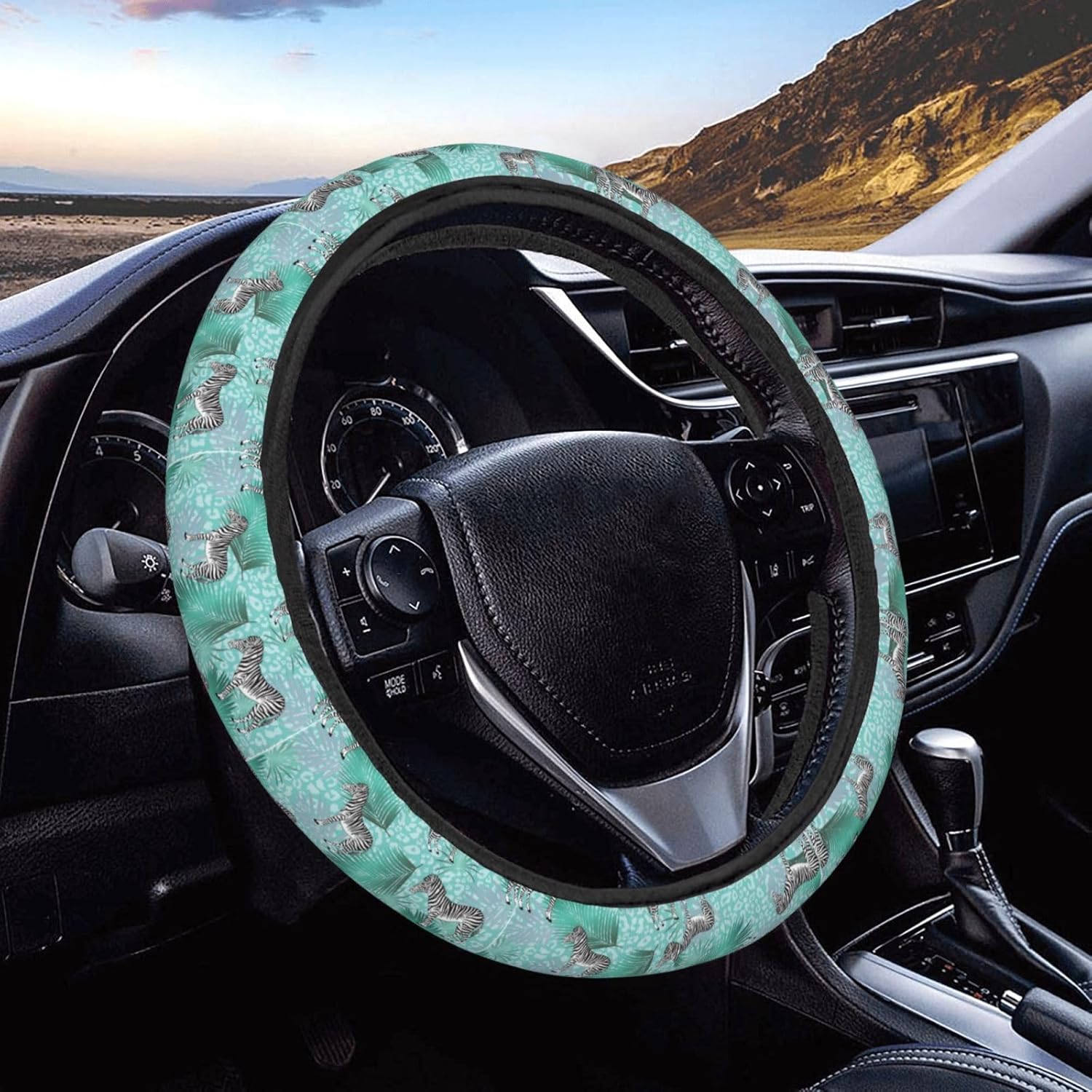 

Dujiea Floral Pattern Elastic Stretch Steering Wheel Cover, Anti-Slip and Durable Car Steering Wheel Accessories for Women Men, 15 Inch Universal Fit One Size