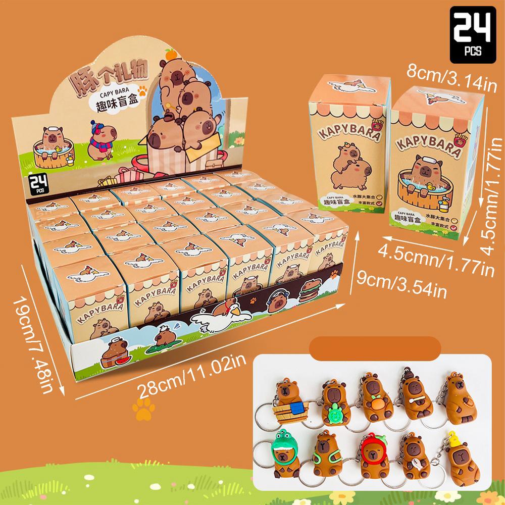 

Funny Capybara Keychain Animal Key Chain Backpack Handbag Pendant Blind Box Creative Capybara Decorations random style