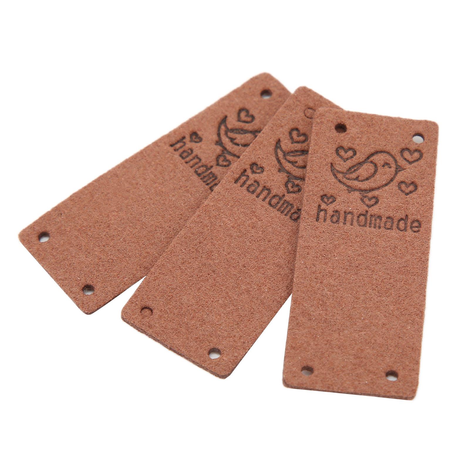 

100 шт. ПУ кожаная этикетка цвет птицы ручная работа мягкая 4 отверстия полезные DIY аксессуары для кошелька шляпа(глубоко темно-коричневого