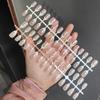 French Pearlescent Full Cover Press On Nails 30pcs Set False Nail Tips Comfortable Wear for School Dances and Events