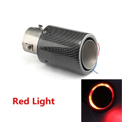 Universal Carbon Fiber Style Car Exhaust Muffler Pipe Tip LED Light Exhaust Tail Muffler Tip Car Modification Accessories