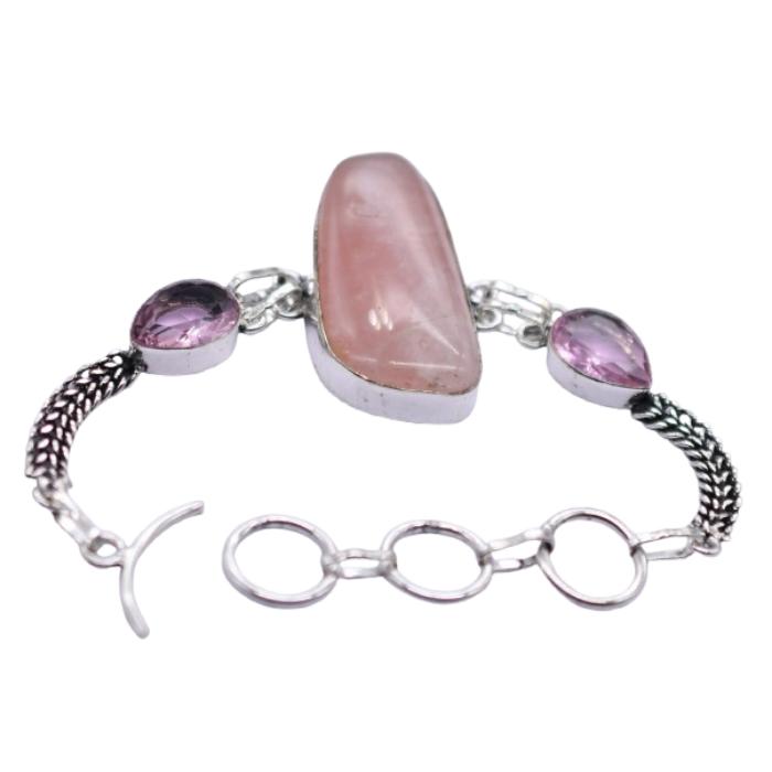 Rose Quartz Gemstone Handmade Bracelet Jewelry BR 175
