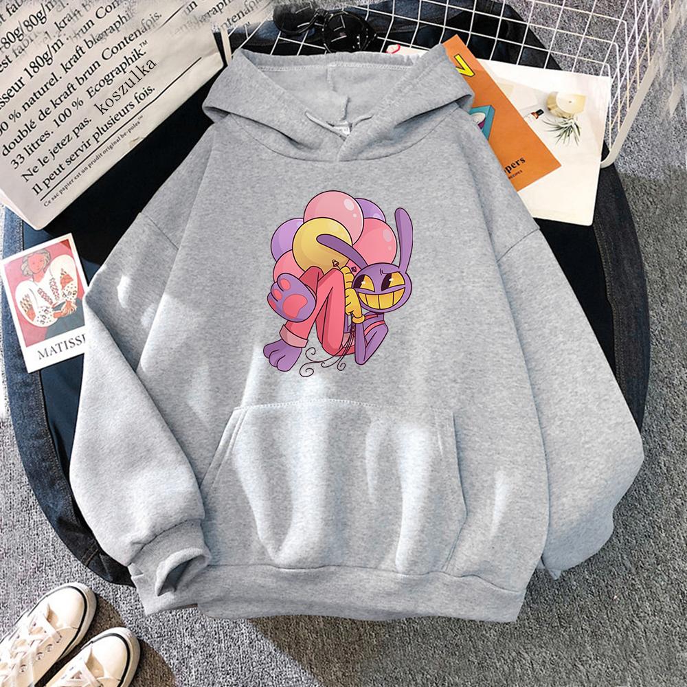 Digital Circus Jax Hoodie Fashion Women Aesthetic Graphic Kawaii Rabbit Hug Balloons Hoodies Cartoon Pullover Sweatshirts