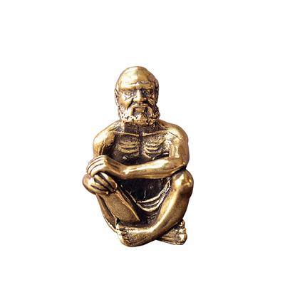 Figuritas de cobre de Buda Dharma Sratue de latón antiguo, mininaturas, fundador del budismo, adorno de bronce sólido Vintage, decoraciones artesanales de escritorio