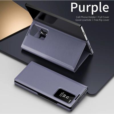 Wysokiej klasy oryginalne etui portfelowe z inteligentnym okienkiem dla Samsunga Galaxy Z Fold 7 6 5 4 3, skórzane, przyjemne w dotyku, wstrząsoodporne, ochronne
